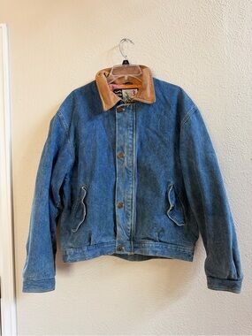 Vintage western denim bomber jacket